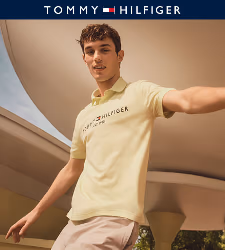 Model wearing Tommy Hilfiger apparel
