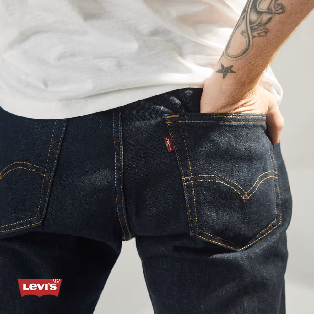 Model wearing Levi's jeans