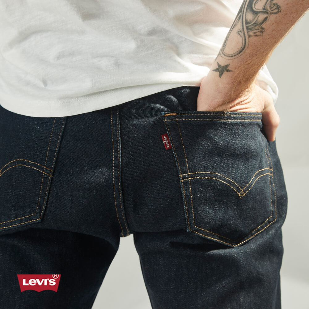 Model wearing Levi's jeans