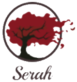 red tree blowing in wind graphic logo