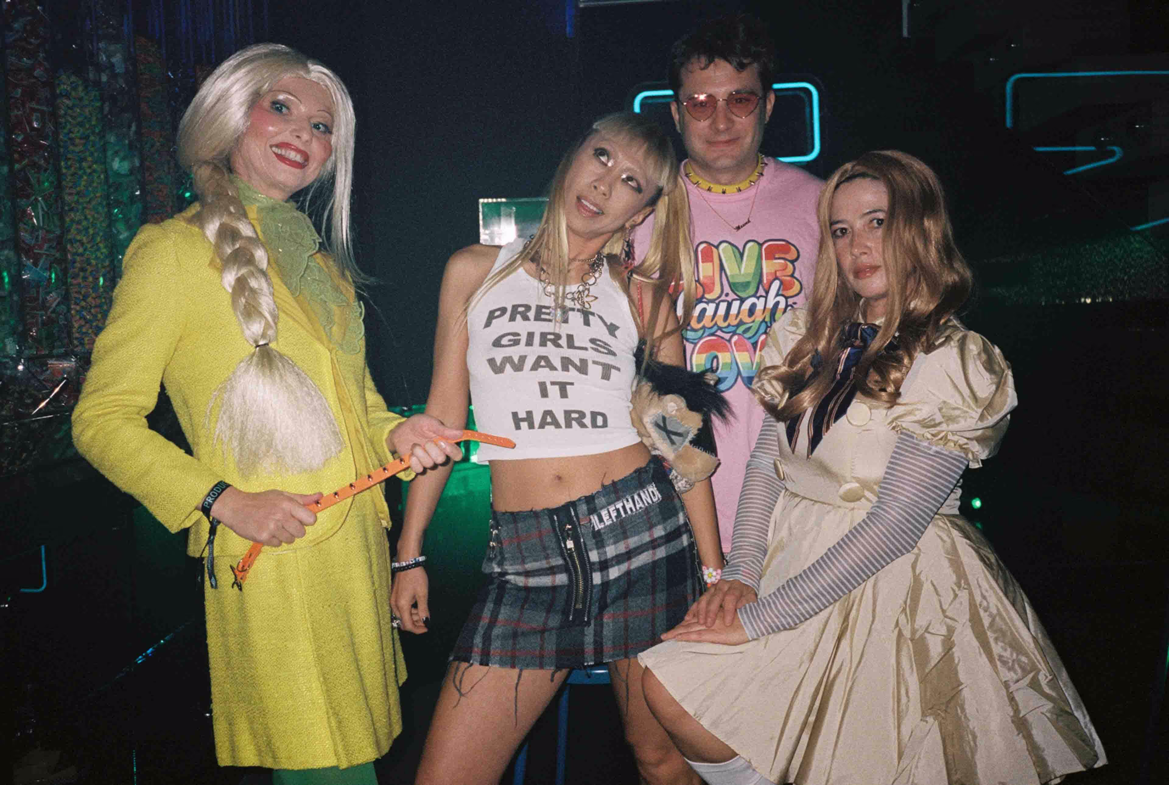 A group of people standing next to each other.