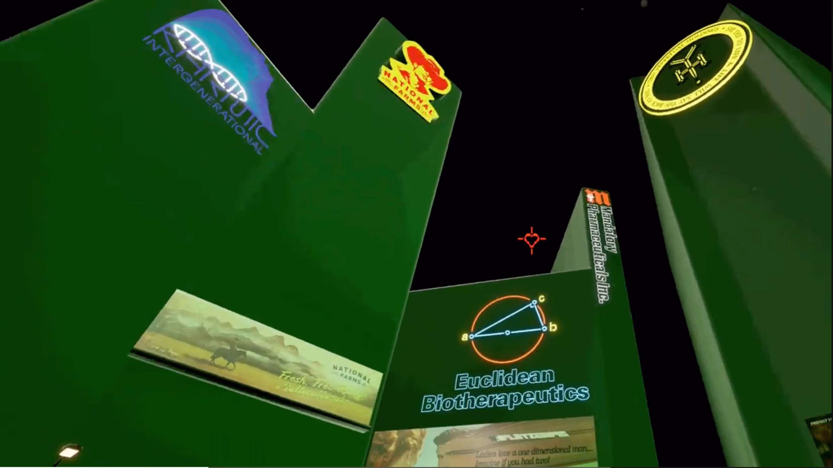 A green sign with a yellow arrow on it.