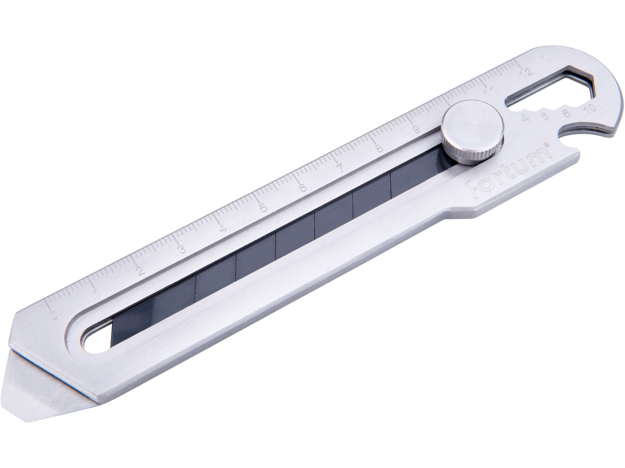 Cuttermesser, Ganzmetall Edelstahl 5in1, 18mm, Auto-Lock, SK2 Abbrechgklingen