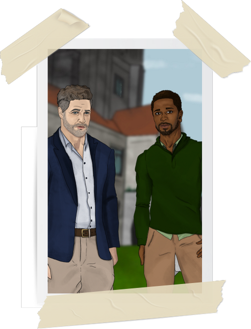 Dean Monroe and Thomas on Campus