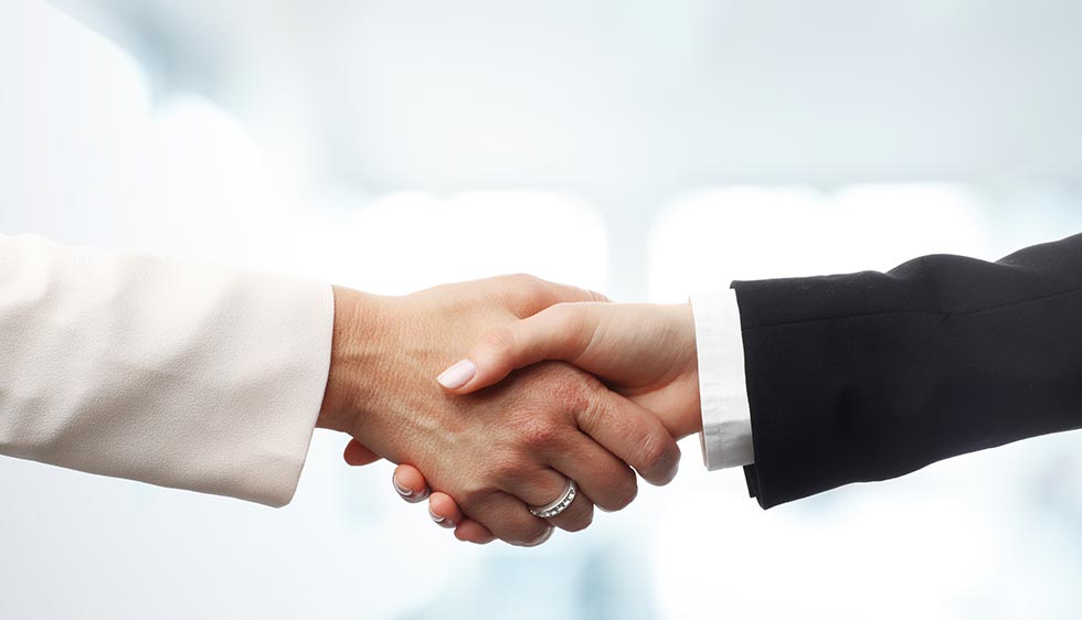 A picture of two hands shaking signifying the Fundraising category of Independent Professionals on Equilink