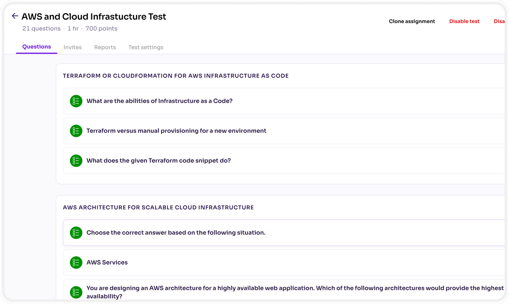 Intervue Technical Assessments Hero Dashboard