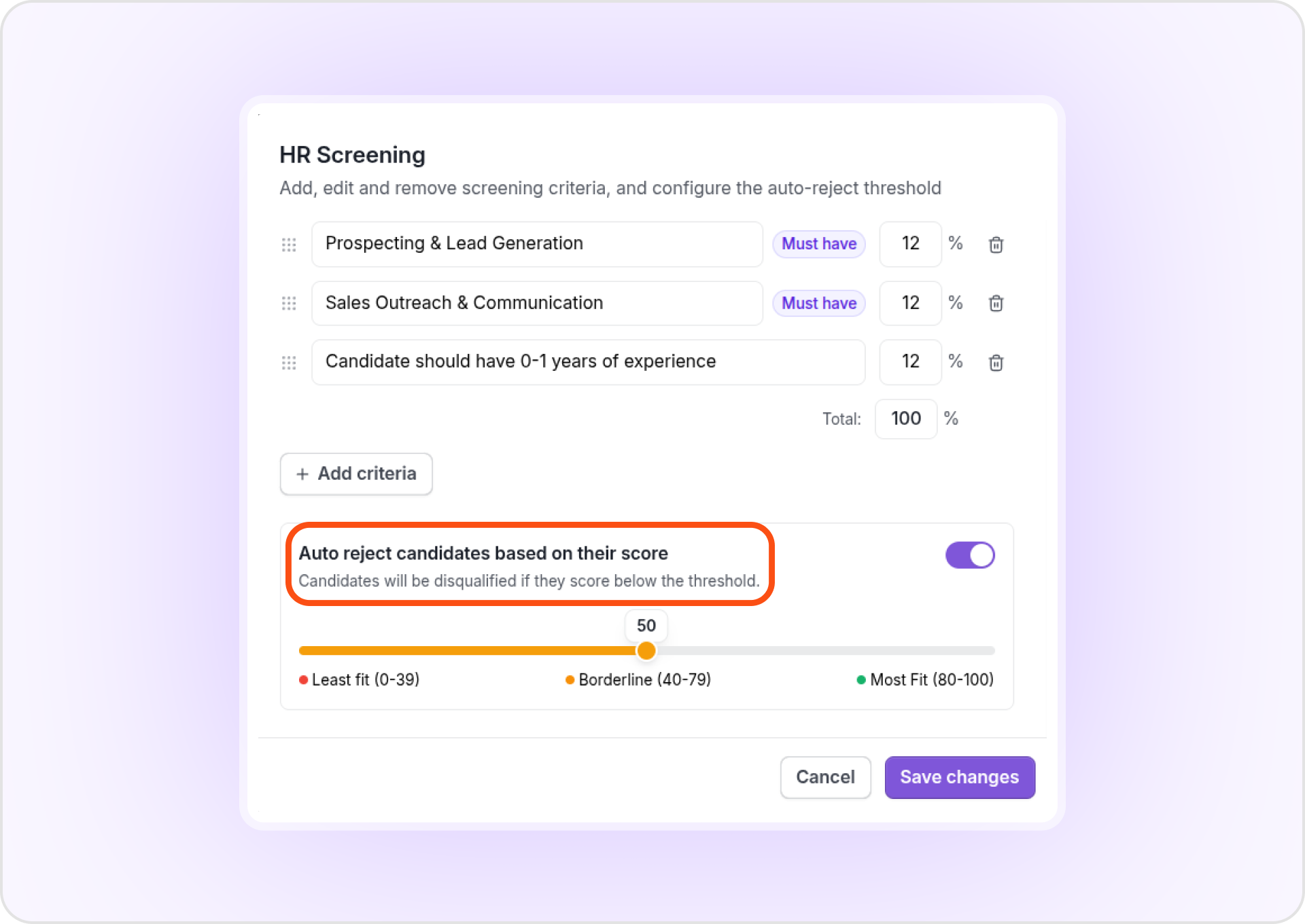 Intervue Recruiter Screening Step 1: Screen Against the Right Criteria