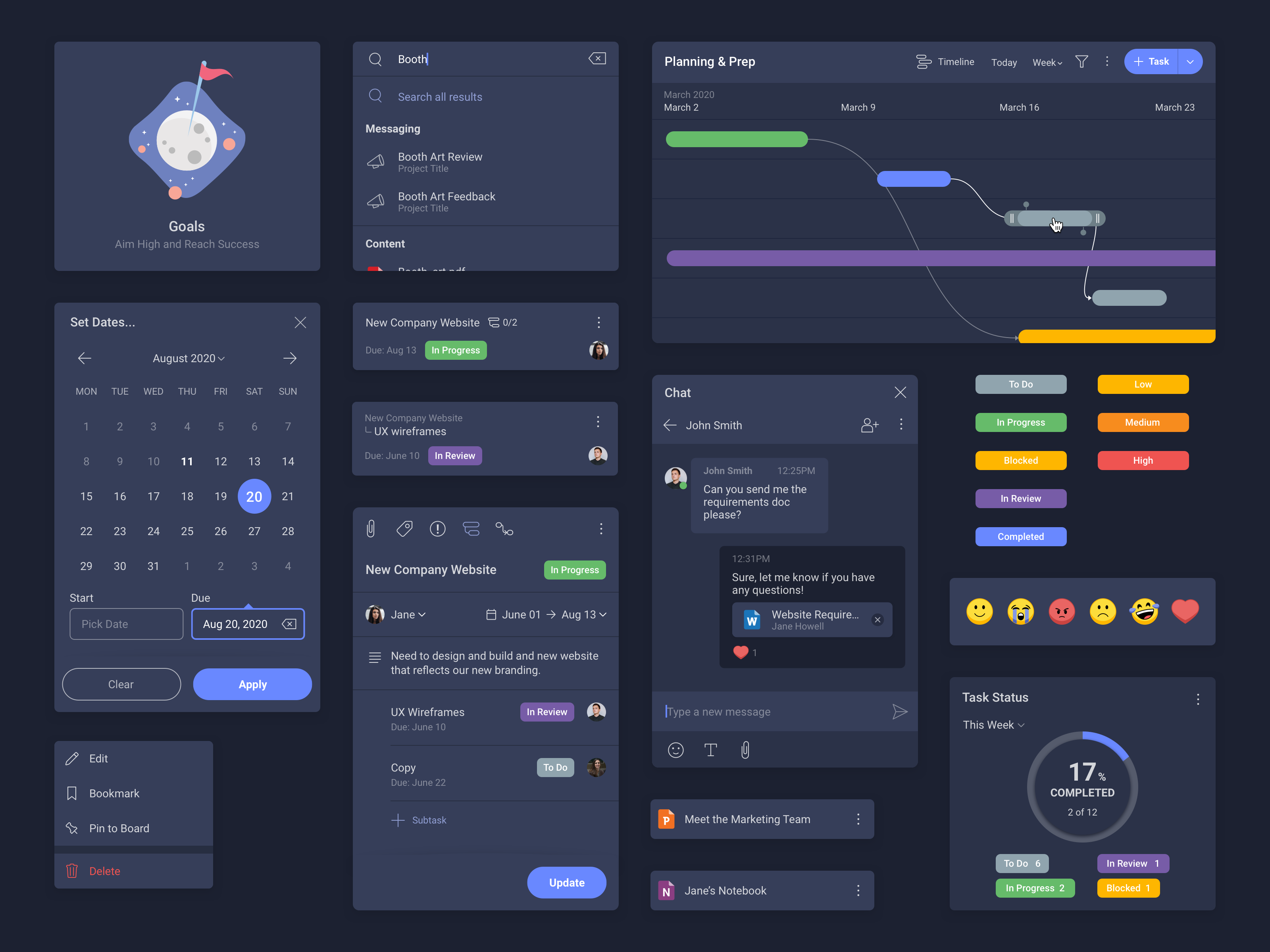 UI kit dark theme