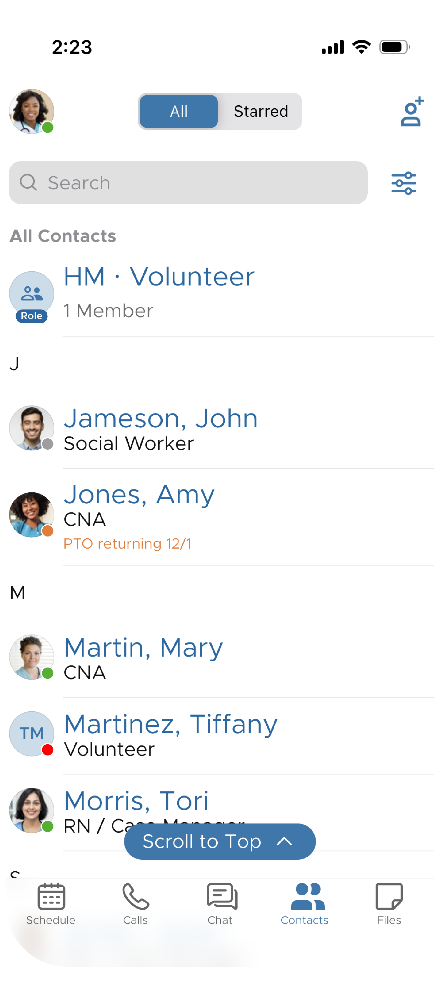 Screenshot of QliqCHAT HIPAA-Compliant Texting App showcasing the ability to integrate with Active DirectoryScreenshot of QliqCHAT HIPAA-Compliant Texting App showcasing the ability to integrate with Active Directory
