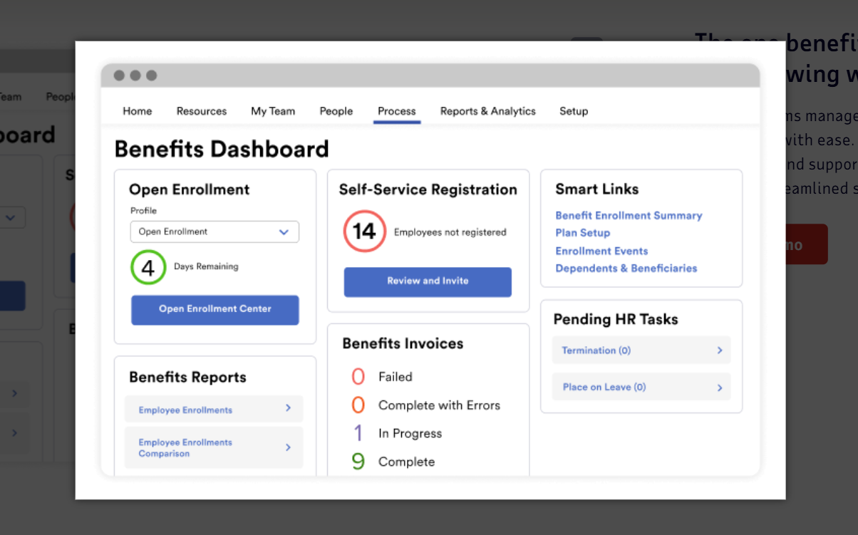 ADP benefits dashboard