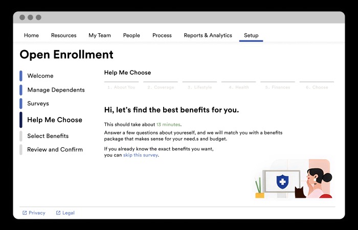 ADP Workforce Now open enrollment benefits dashboard