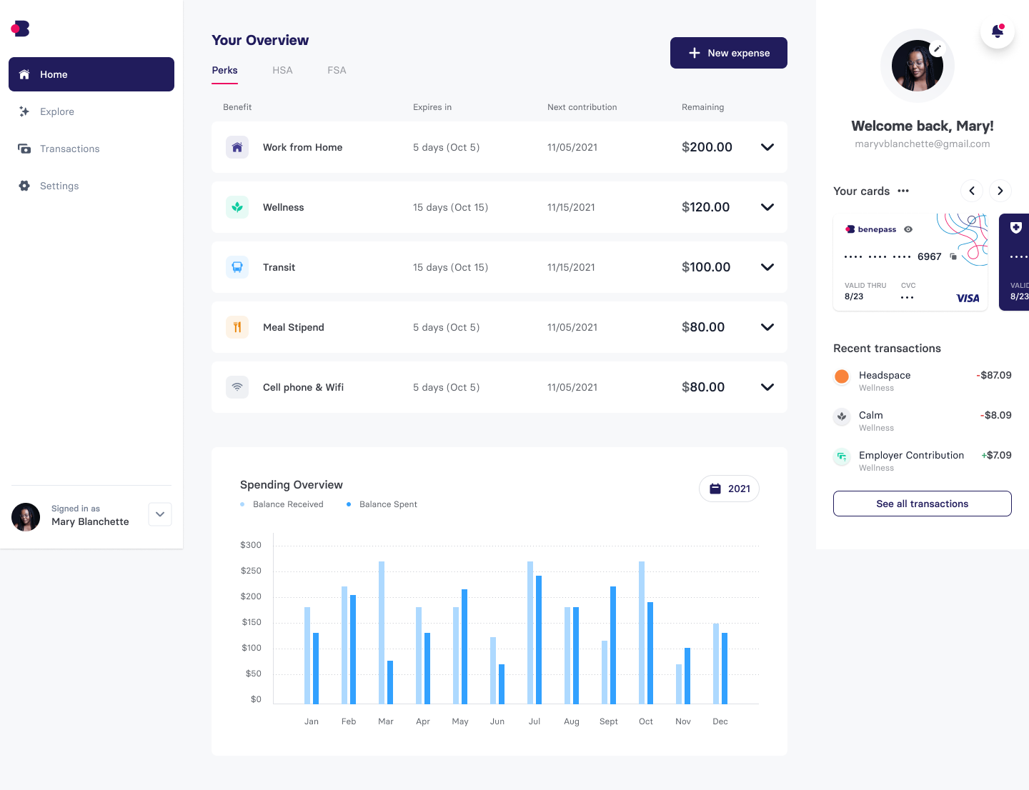 Benepass employee overview hub for benefits management