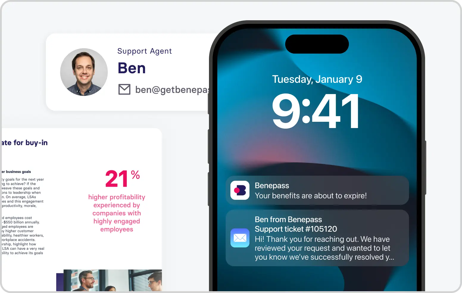 A glimpse of how Benepass provides ongoing support even after open enrollment, ensuring employees always have smooth access to their benefits and funds