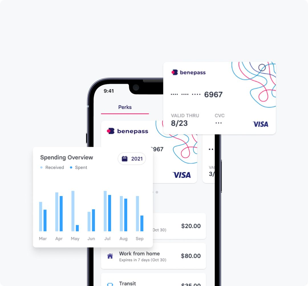 Benepass offers convenient benefits with employee-issued debit cards, which employees can pair with the mobile app for maximum utilization and ease.