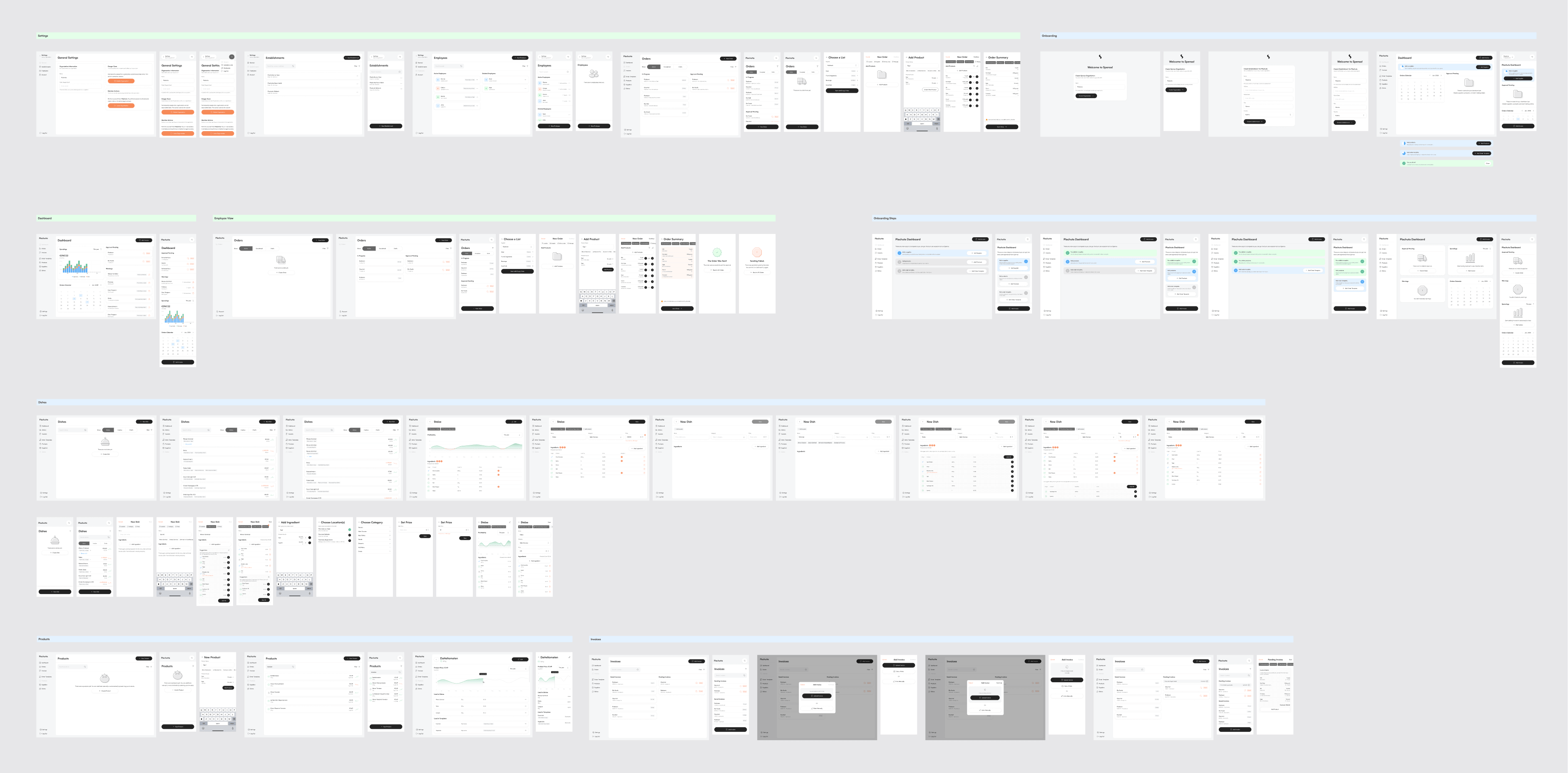 Spensa app screens