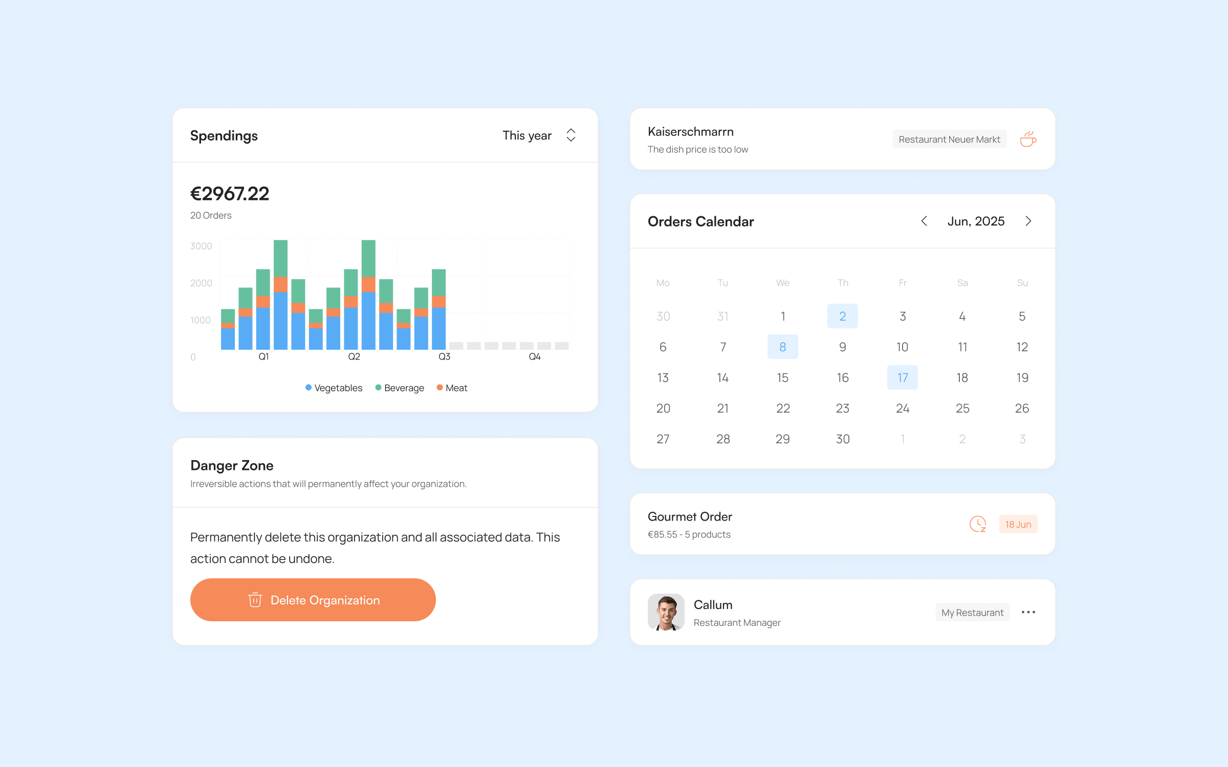 Spensa app elements