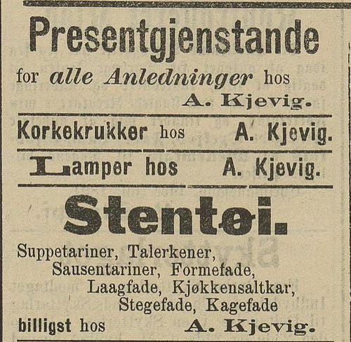 Annonse Fædrelandsvennen 18.8.1891