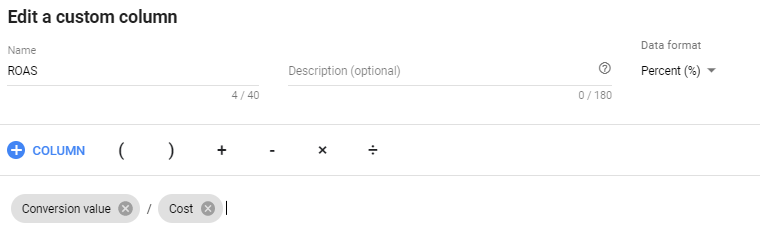 How to correctly create your own ROAS metric.