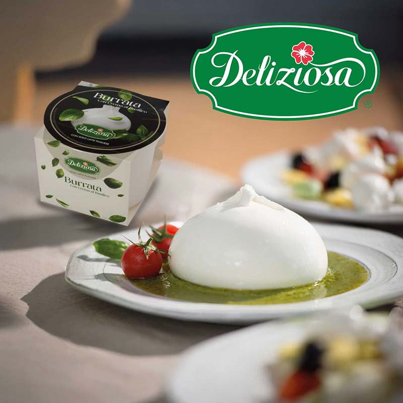 Deliziosa Burrata e Burrata con crema di Basilico