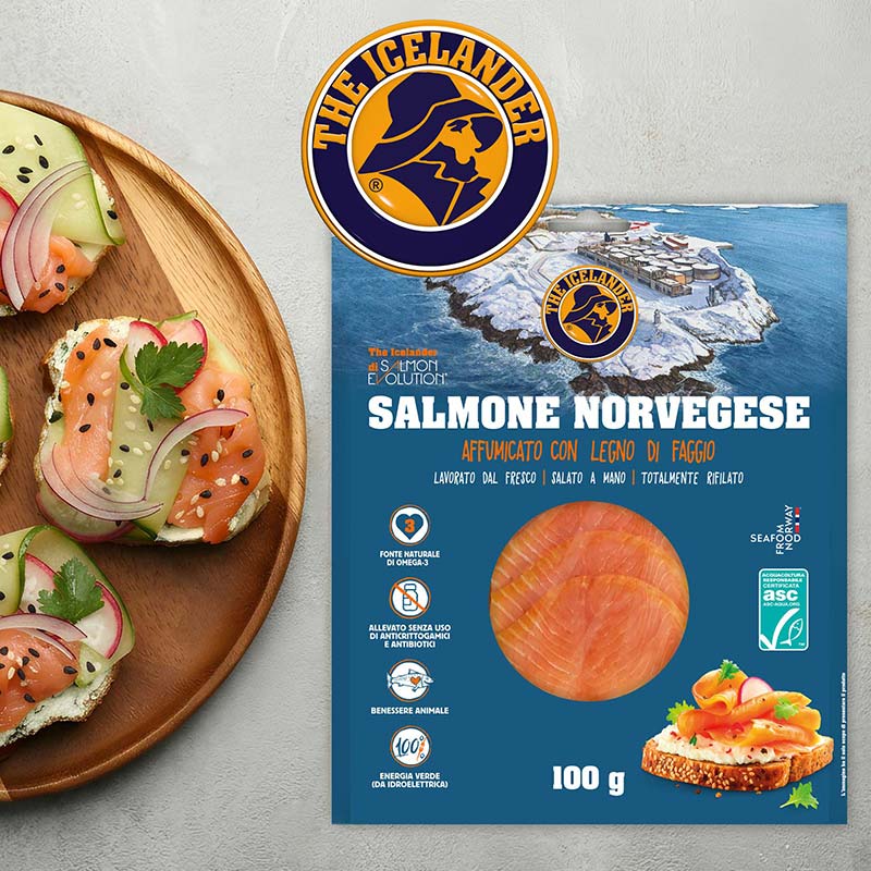 The Icelander di Salmon Evolution Salmone Norvegese affumicato con legno di faggio