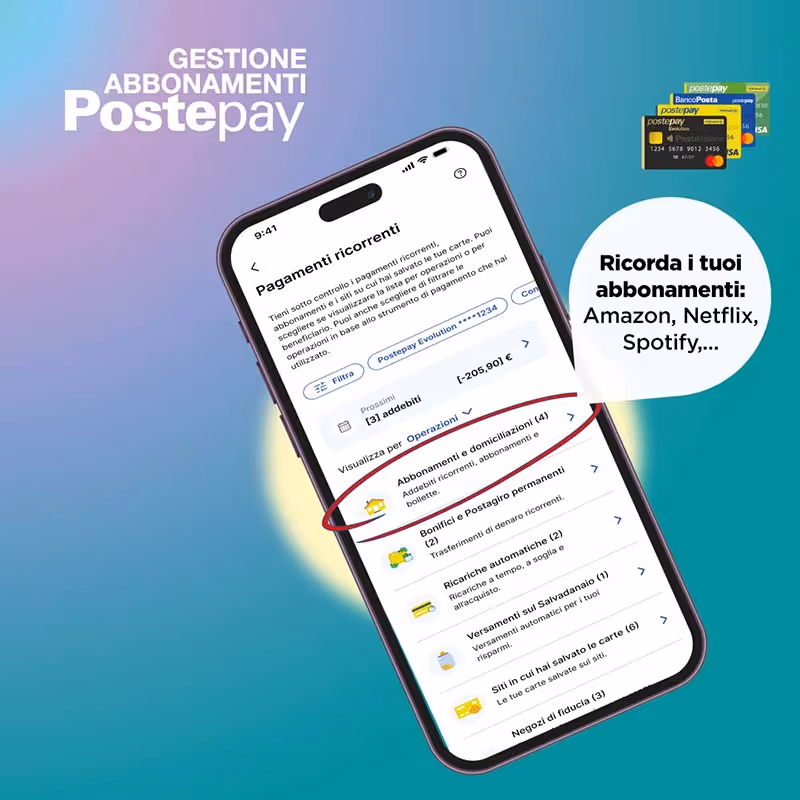 Postepay Carta Evolution Gestione Abbonamenti