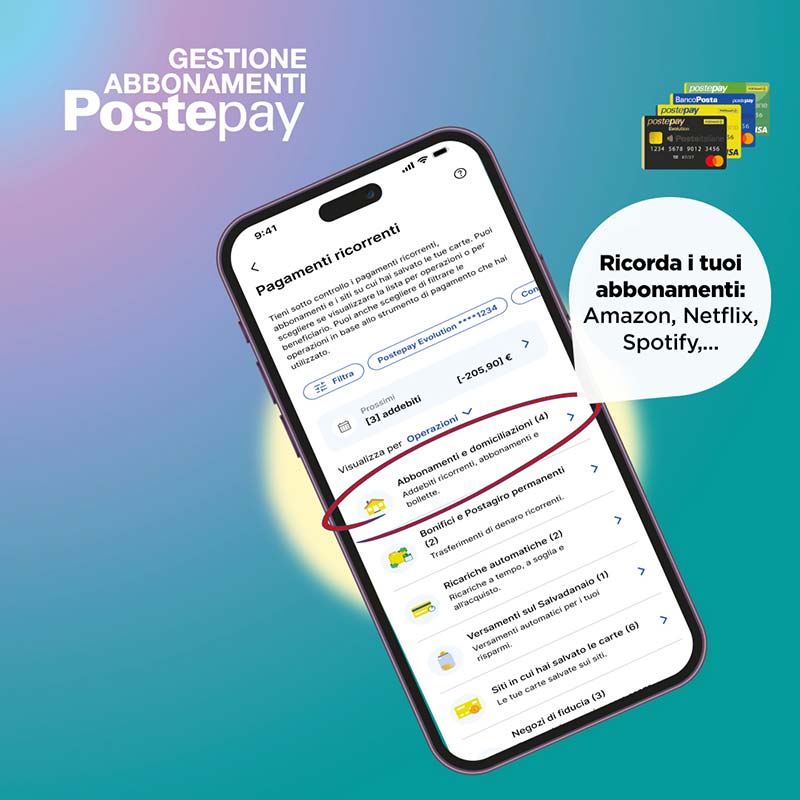 Postepay Carta Evolution Gestione Abbonamenti