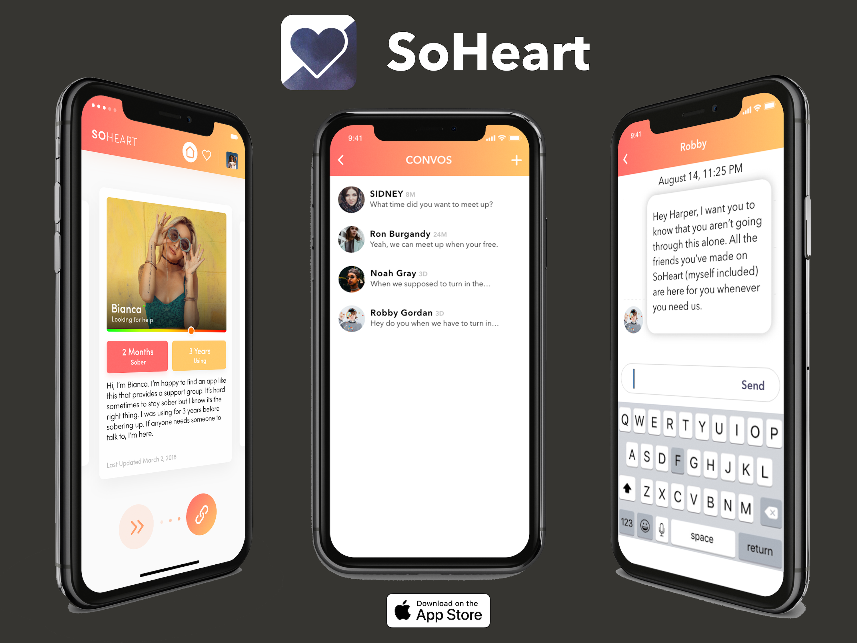 SoHeart App Screenshots