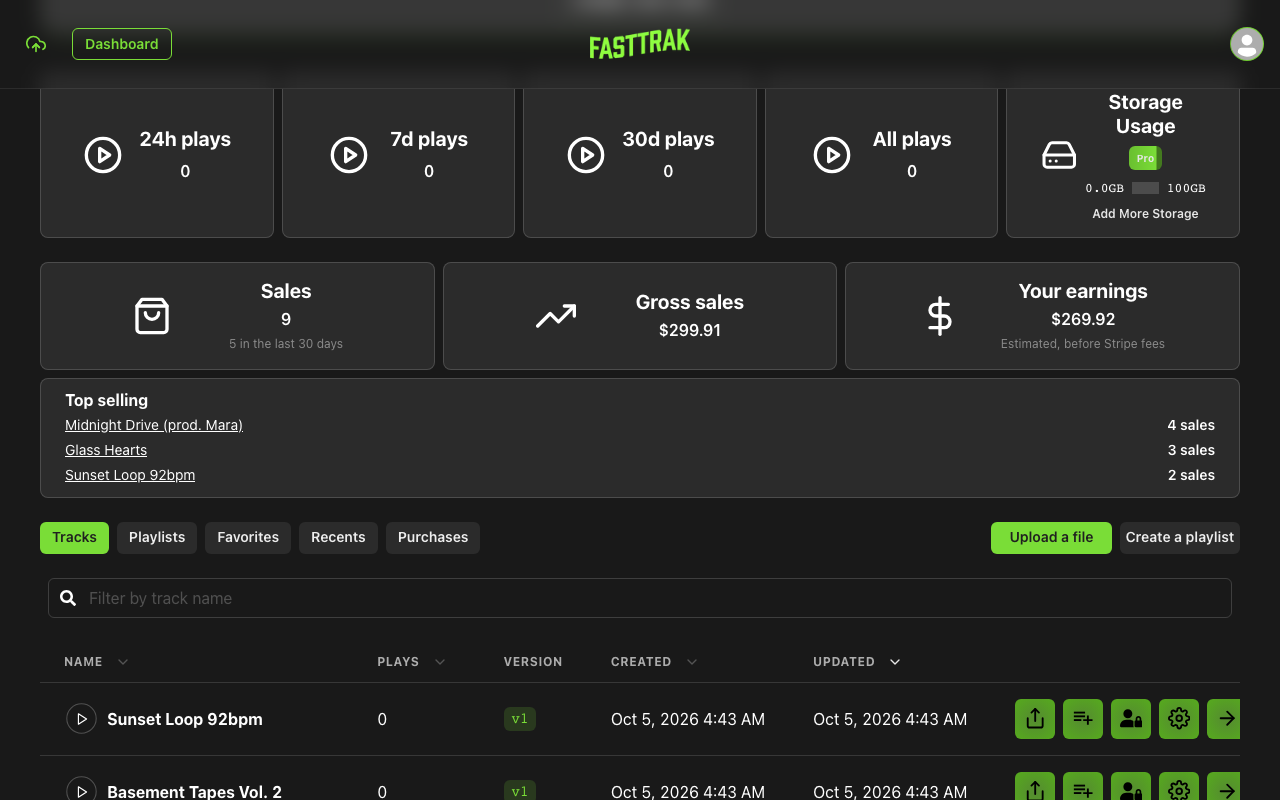 See your plays and sales in one dashboard