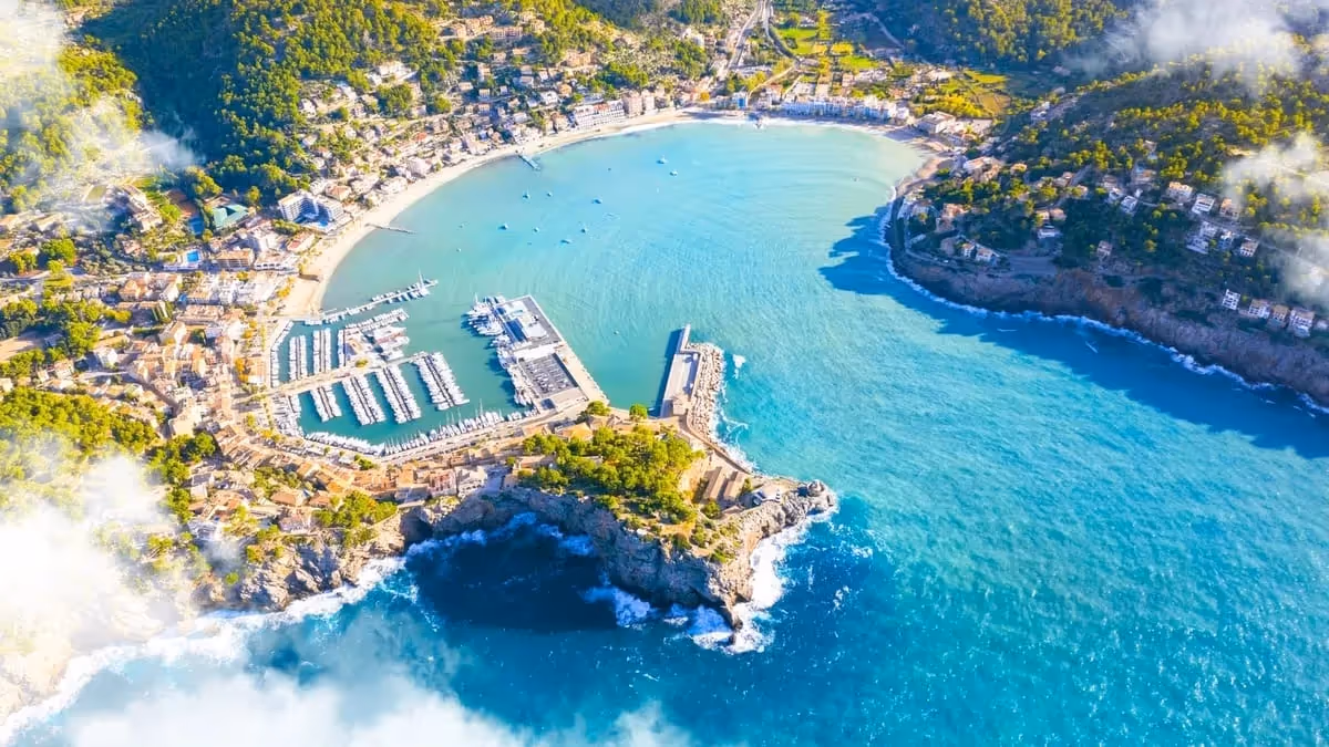 Une vue aérienne de Palma de Majorque