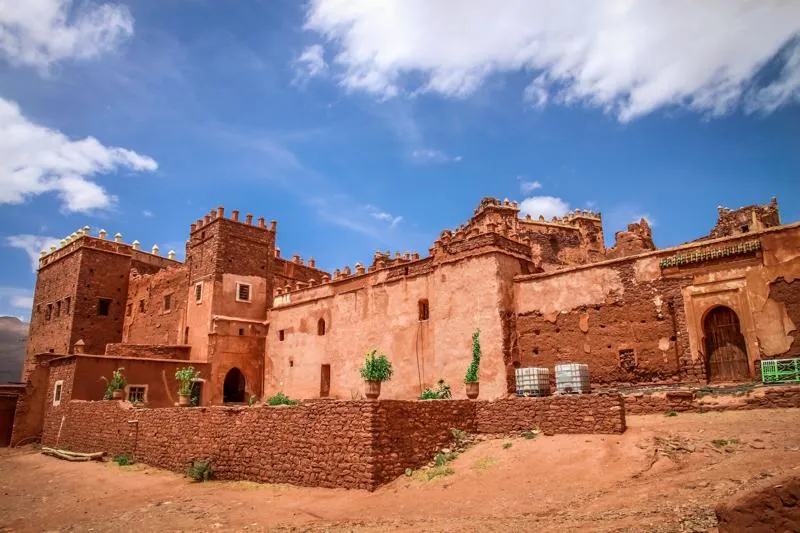 Kasbah du Glaoui à Telouet, architecture en pisé.