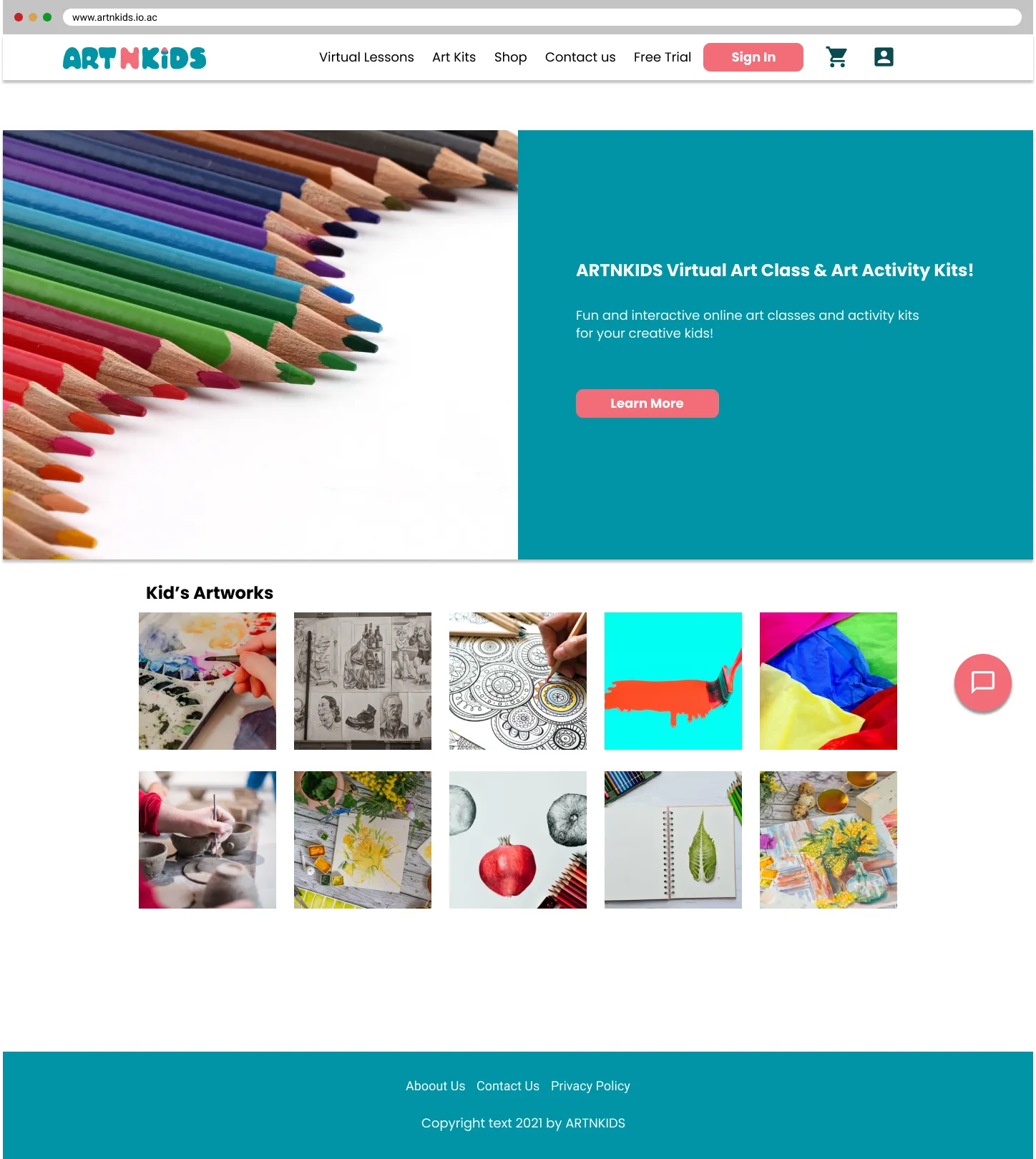 image, ARTNKIDS image for a high fidelity mockups.
