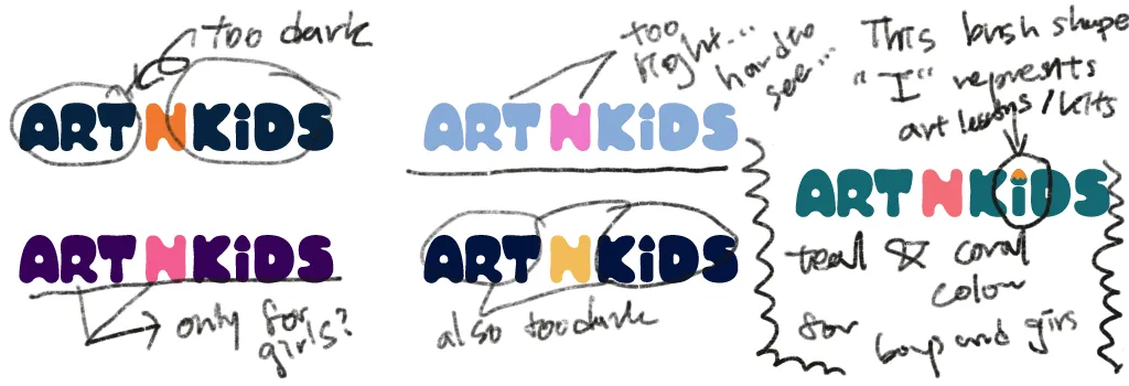ArtNKids logo color concepts