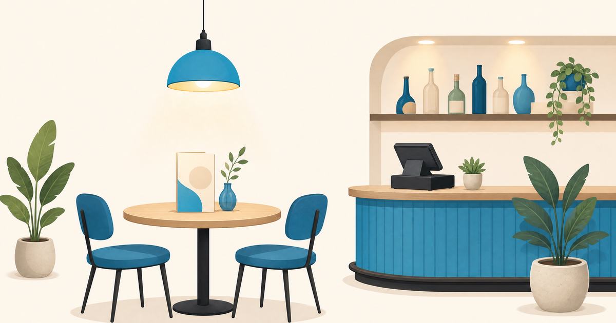 Illustration d’un budget de restaurant ou de bar avec comptoir, équipement de cuisine et postes de financement