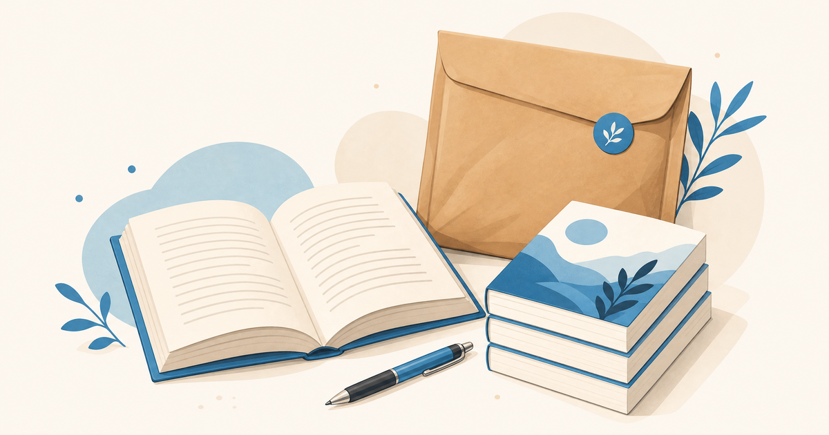 Illustration d’un budget de recueil de nouvelles avec manuscrit, livre, enveloppes et postes de financement