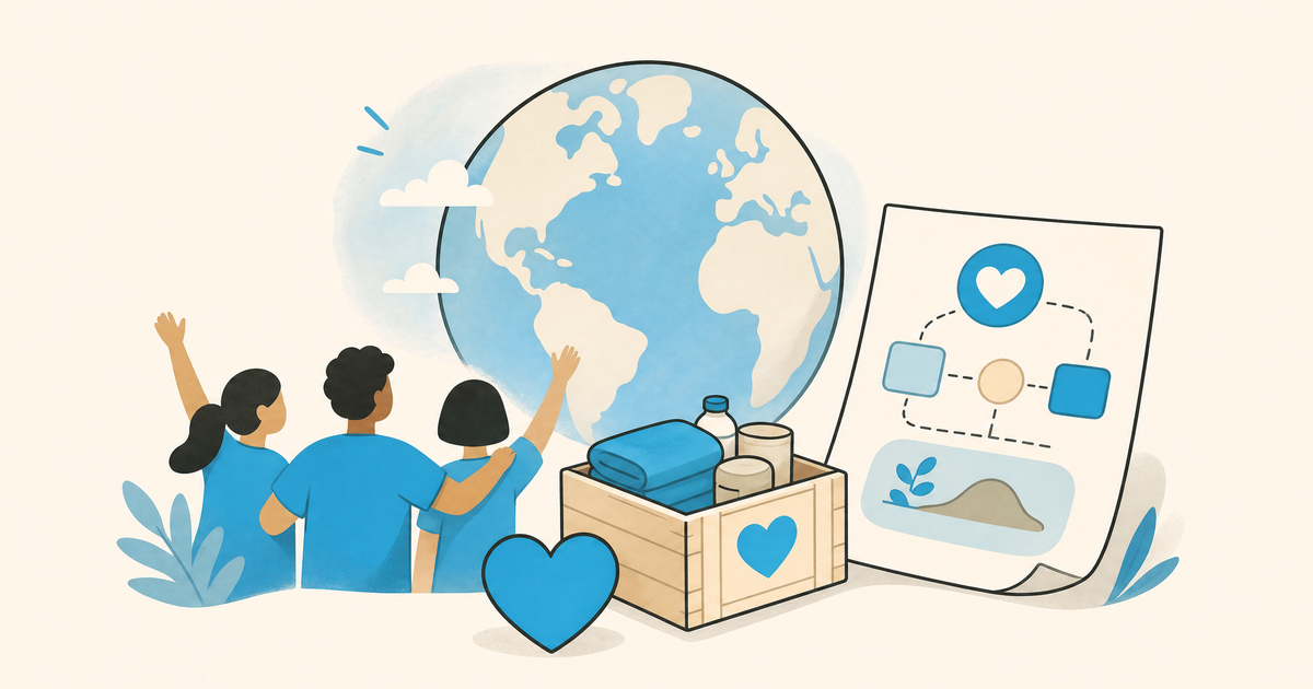 Illustration d’un budget de projet humanitaire avec aide directe, kits, logistique, bénévoles et postes de financement