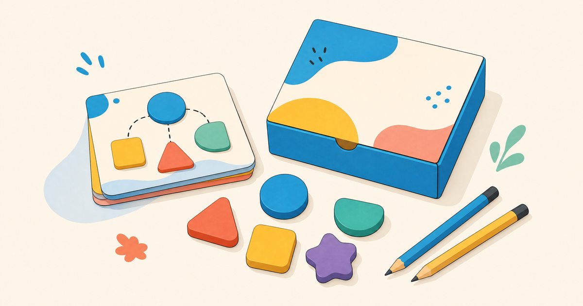 Illustration d’un budget de jeu éducatif avec cartes, plateau, supports pédagogiques, boîte et postes de financement
