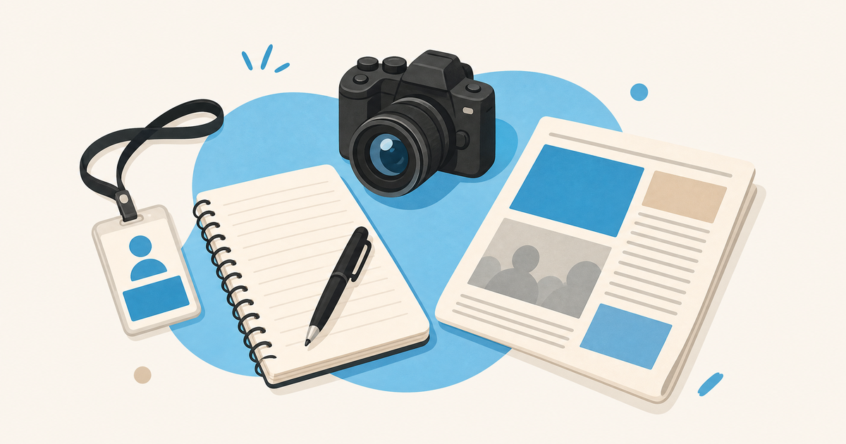 Illustration d’un budget de journalisme avec carnet, micro, ordinateur, reportage et postes de financement