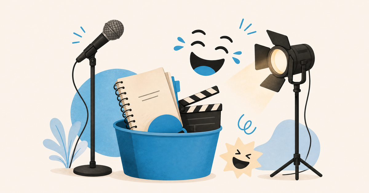 Illustration d’un budget de comédie avec caméra, clap, comédiens, accessoires de tournage et postes de financement