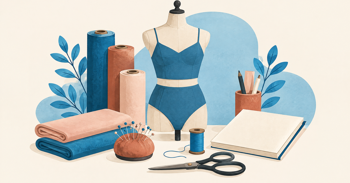 Illustration d’un budget de lingerie avec matières, confection, patronage, shooting et postes de financement