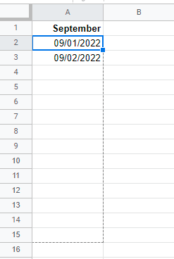 Using Fill Handle on Google Sheets to autofill dates vol.