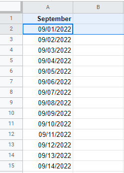 Using Fill Handle on Google Sheets to autofill dates vol.3