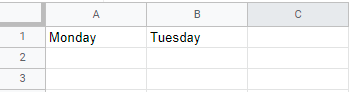 Proceed to drag the Fill Handle as far to the right on the spreadsheet as you need: