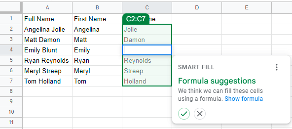 Separating first and last names step 2