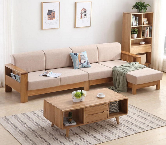 sofa gỗ sồi mỹ