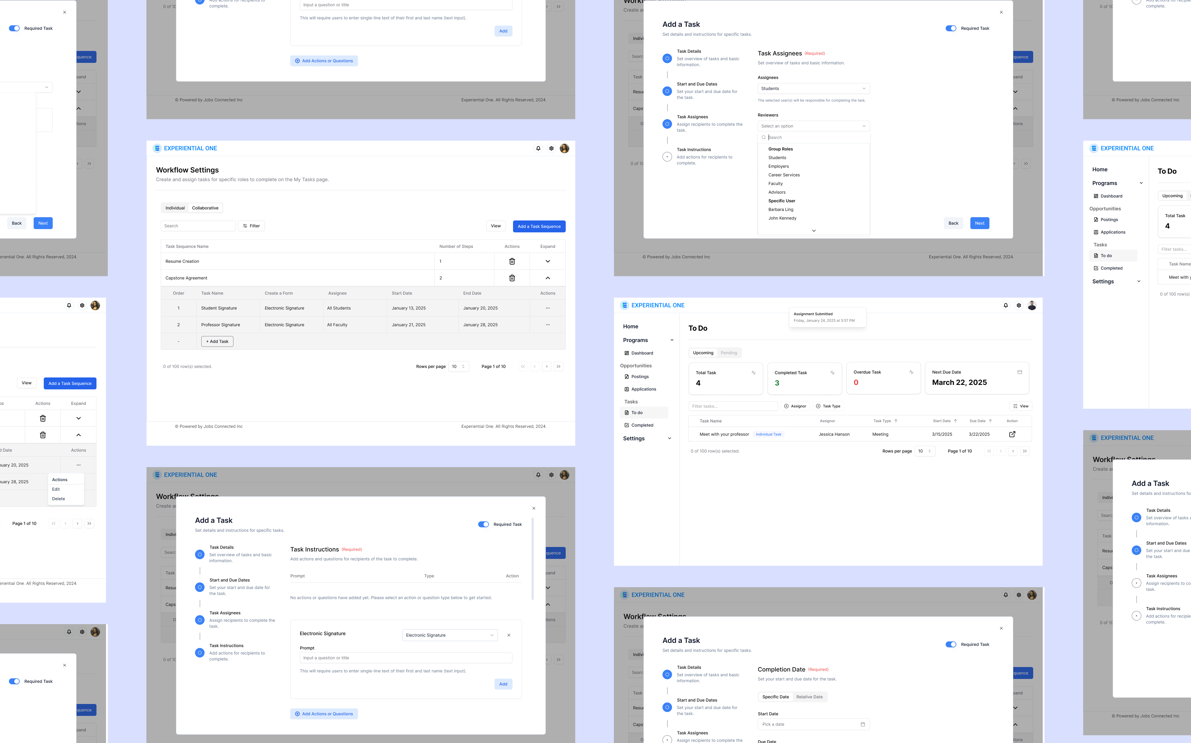 Several mockups of the laptop, tablet, and phone versions of the web app