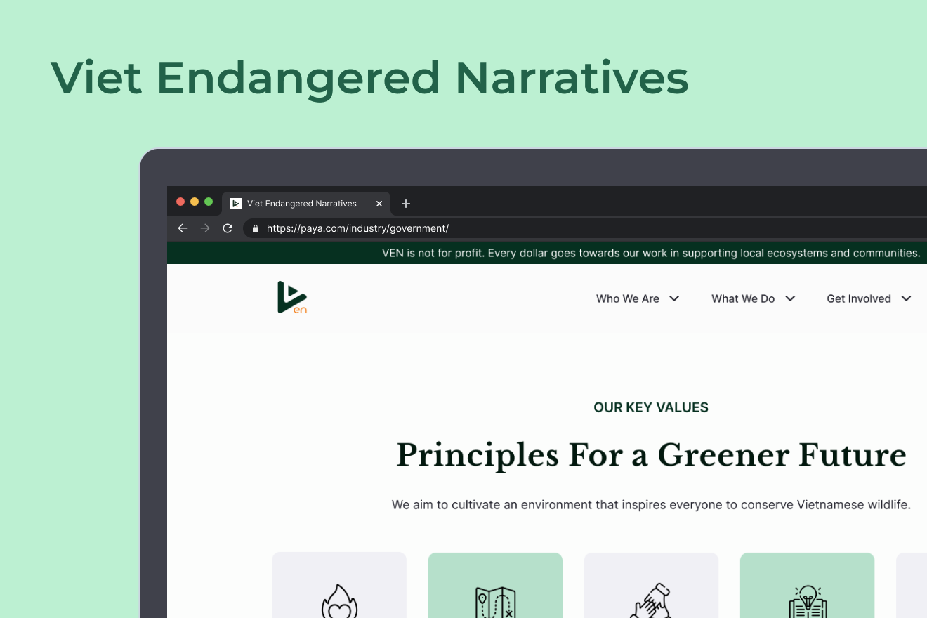 VEN logo with research written underneath on a green background