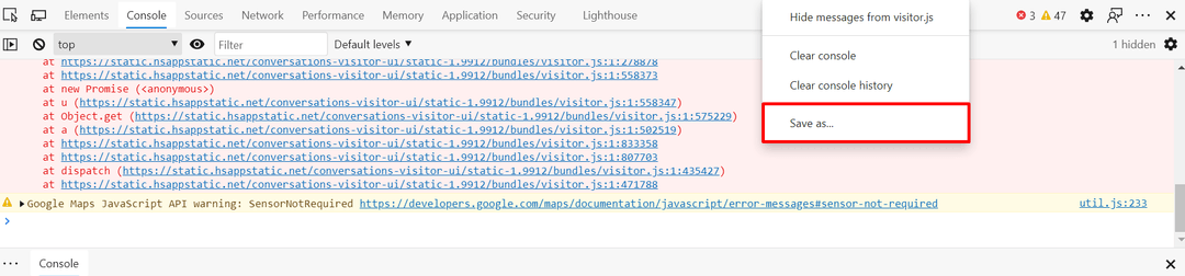 Save Browser Save Browser Console File