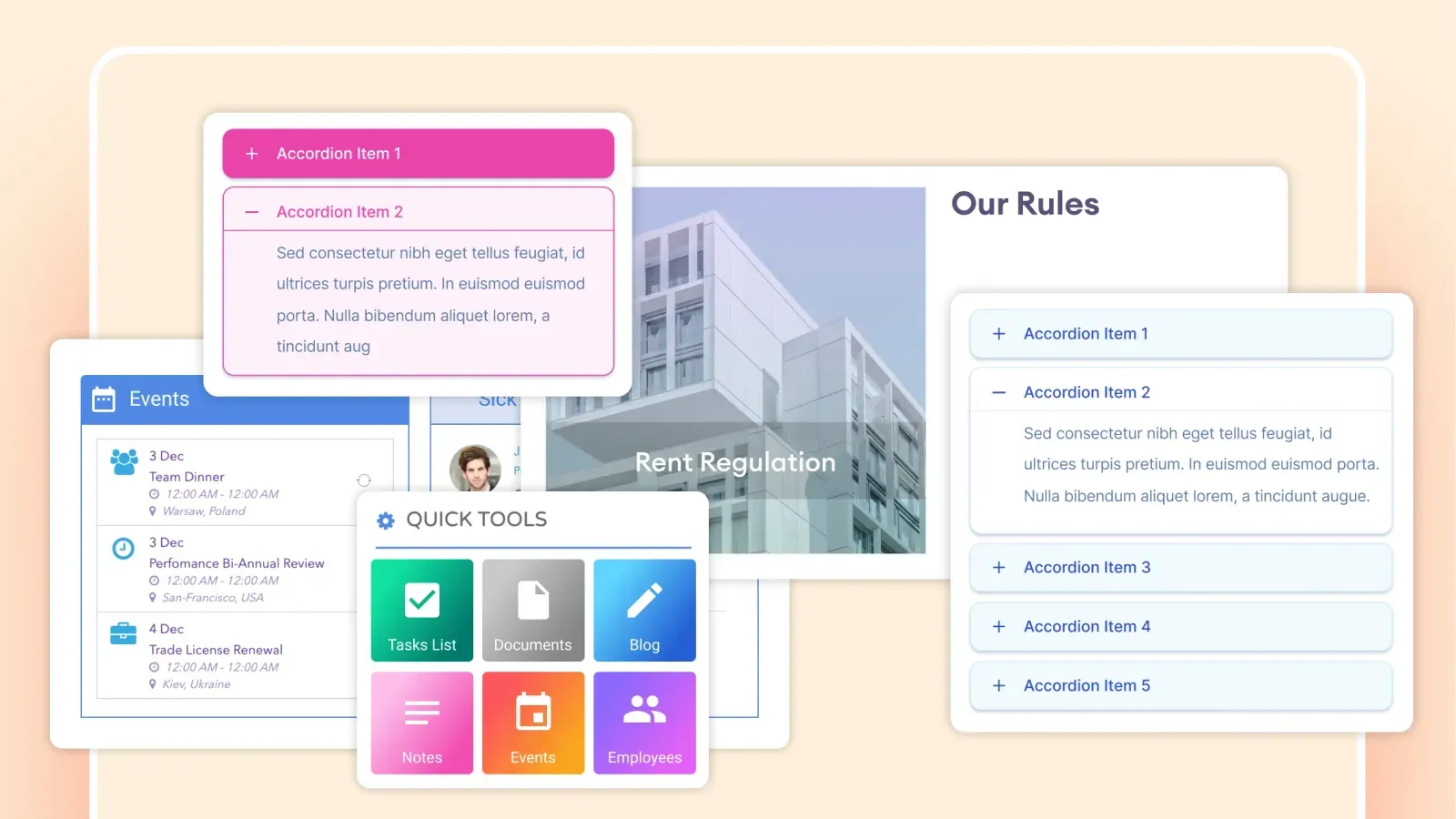 content holder design elements