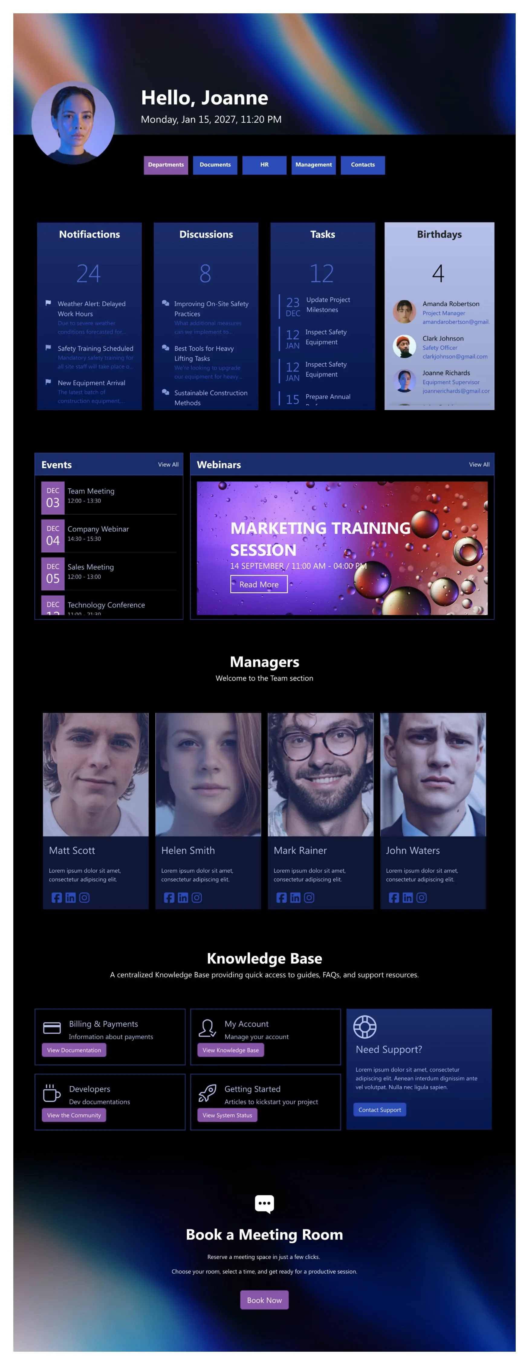 Preview of Employee Portal SharePoint Template