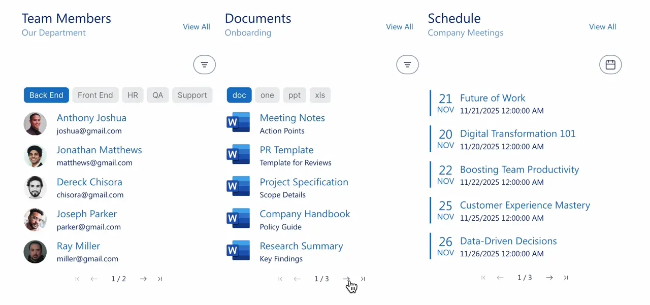 pagination widget demo